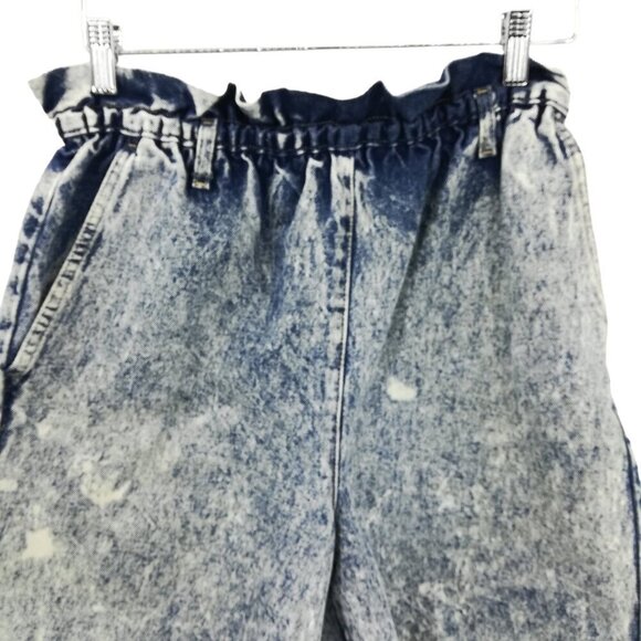 Vintage Jordache Acid Wash Pull On Jean Denim Shorts Size 12 Mom High Waisted - Picture 4 of 10